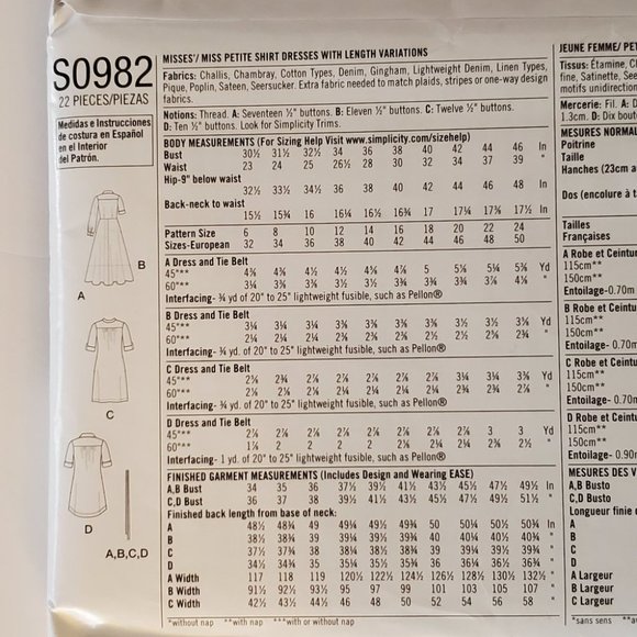 Simplicity Misses Miss Shirt Dress Sewing Pattern - Picture 5 of 10